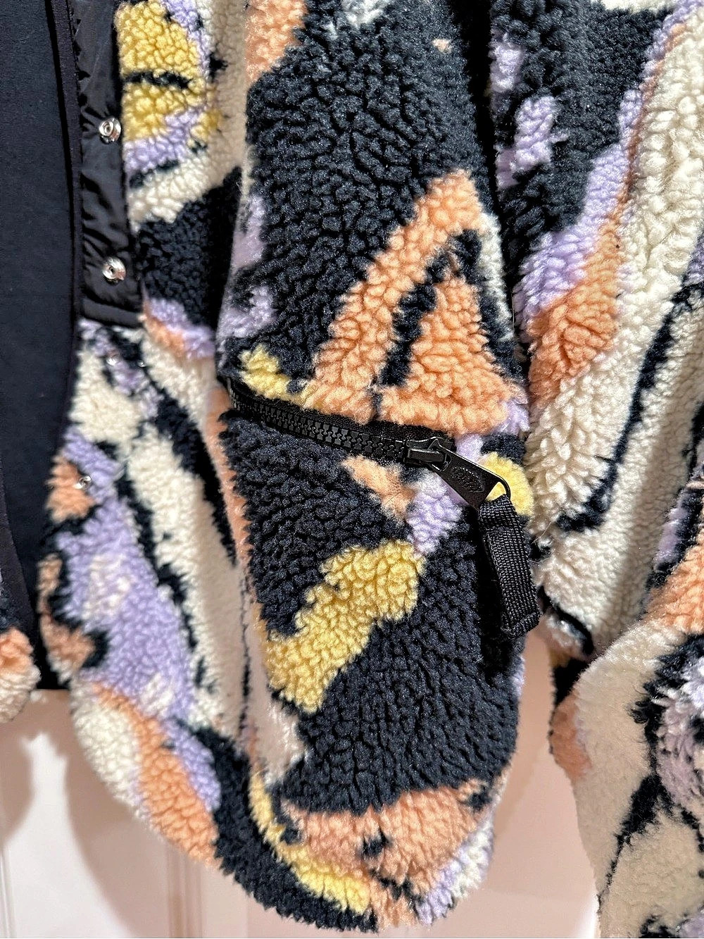 FP Movement Hit The Slopes Printed Fleece Jacket, Black & Multicolor, Size Small - Picture 4 of 5